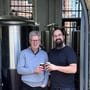 Andy Hook owner Blackfriars with Ben Hall head brewer of St Dominics Brewery at Blackfriars Newcastle